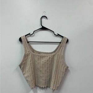 Offline by Aerie Beige Ribbed Women's Top Size XL